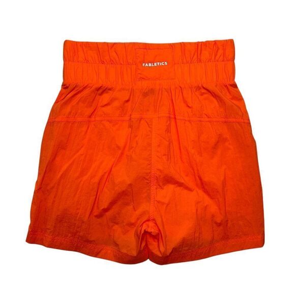 Fabletics Women's Neon Orange‎ High Waisted Athletic Shorts - Picture 6 of 9